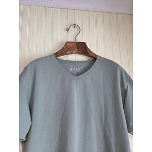 BYLT Shirt Mens XL Green Lux Short Sleeve Crewneck Premium Basics Cotton Blend